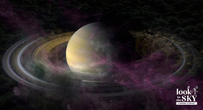 Saturn returns represented by an image of Saturn with rings and a gas cloud.